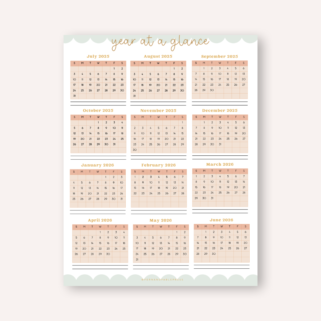 2025-2026 Year at a Glance